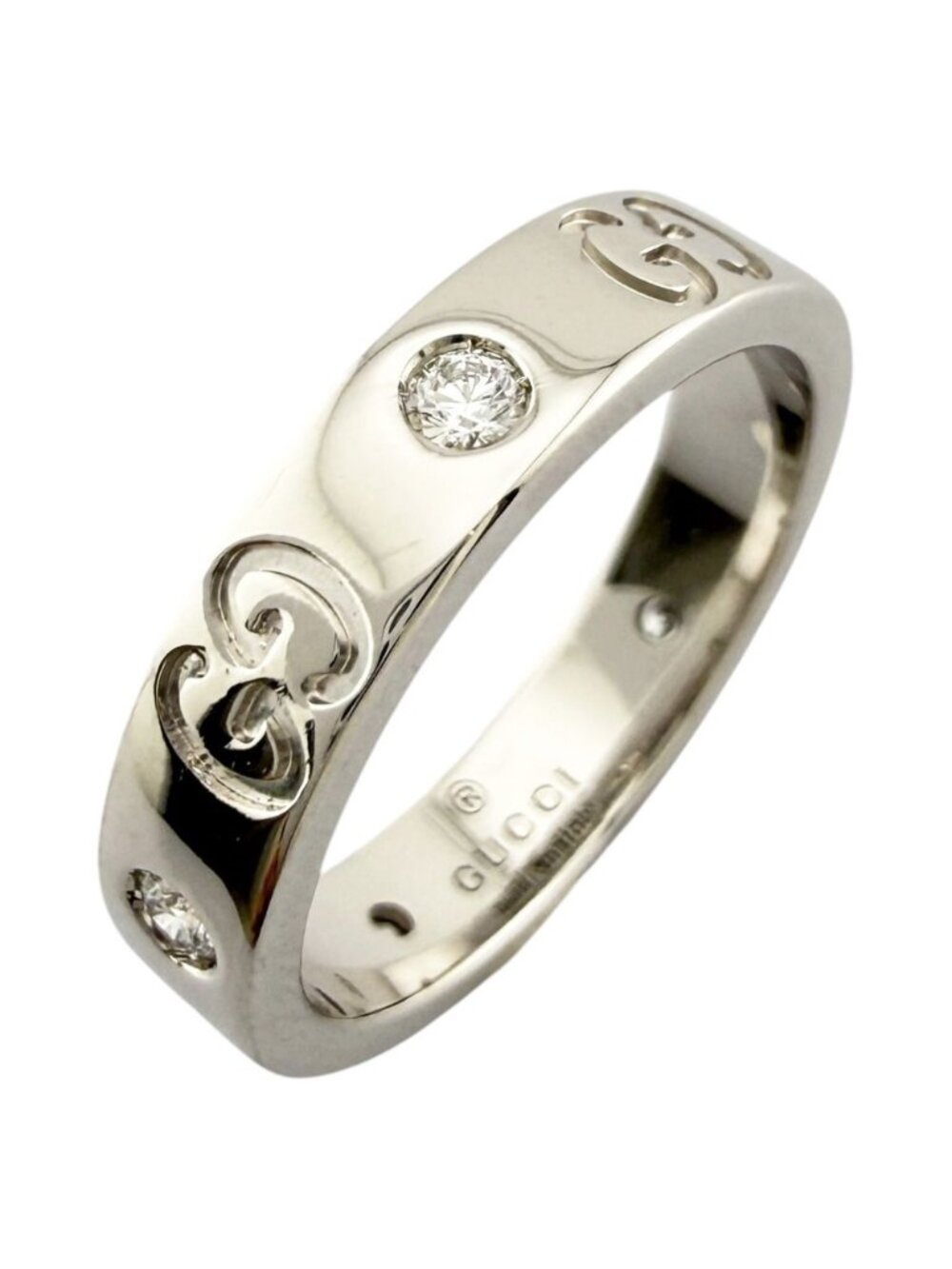 Gucci Icon Diamond Ring 18k White Gold